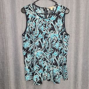 Michael Kors Bamboo Print Sleeveless Top L